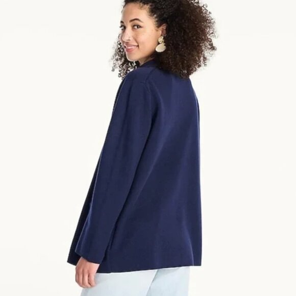 J. Crew Women's M Eloise sweater-blazer Navy BA552 Minimalist Preppy Fall Office - Picture 4 of 9